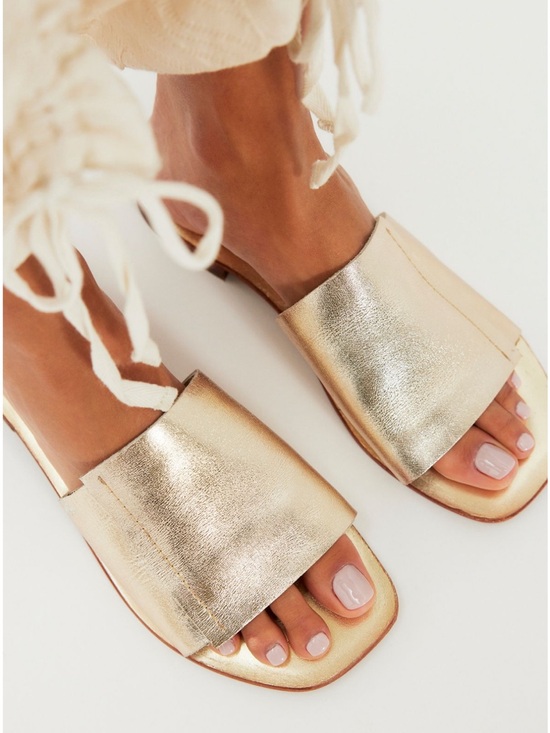 Free People Shoes - Free People Metallic Gold Sandals
